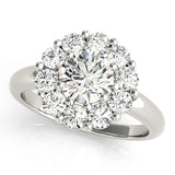 Sophisticated Halo Round Diamond Engagement Ring — 9K/18K Gold & Platinum