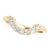 Curved Bands Half Eternity Ring in Gold & Platinum