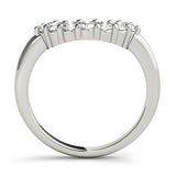 Curved Bands Half Eternity Ring in Gold & Platinum
