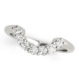 Curved Bands Half Eternity Ring in Gold & Platinum