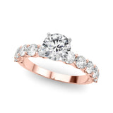 Vintage-Inspired 10 Stone Remount Round Diamond Engagement Ring — 9K/18K Gold & Platinum