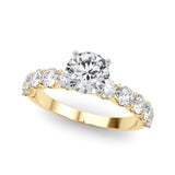 Vintage-Inspired 10 Stone Remount Round Diamond Engagement Ring — 9K/18K Gold & Platinum
