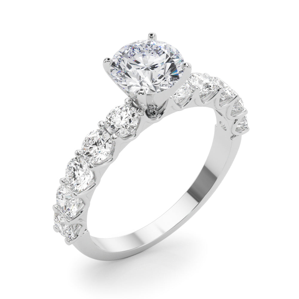Vintage-Inspired 10 Stone Remount Round Diamond Engagement Ring — 9K/18K Gold & Platinum