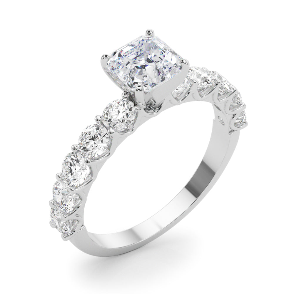 Vintage-Inspired 10 Stone Remount Round Diamond Engagement Ring — 9K/18K Gold & Platinum