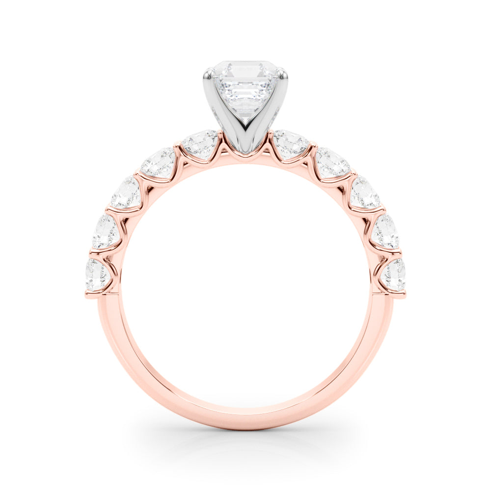 Vintage-Inspired 10 Stone Remount Round Diamond Engagement Ring — 9K/18K Gold & Platinum