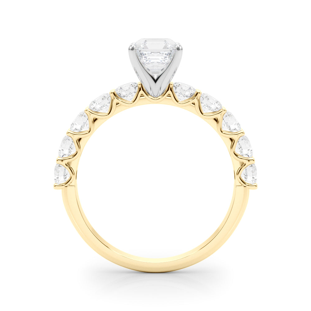 Vintage-Inspired 10 Stone Remount Round Diamond Engagement Ring — 9K/18K Gold & Platinum