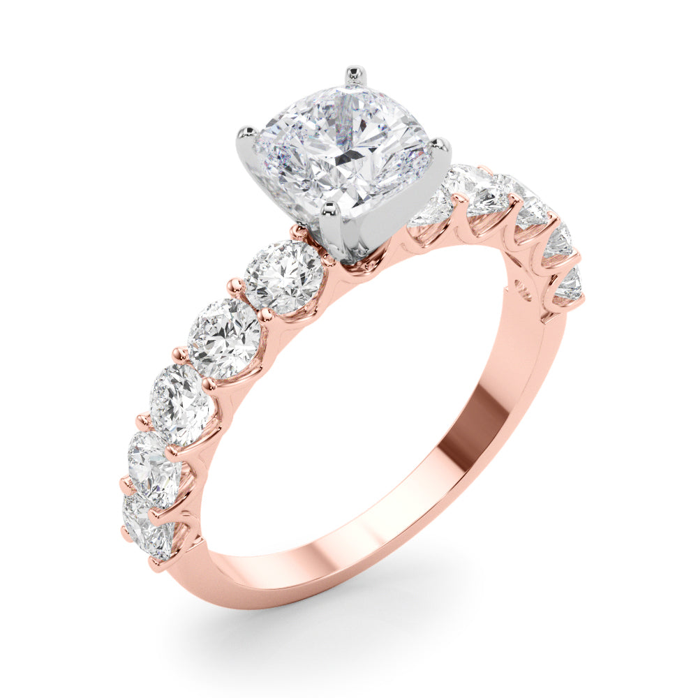 Vintage-Inspired 10 Stone Remount Round Diamond Engagement Ring — 9K/18K Gold & Platinum