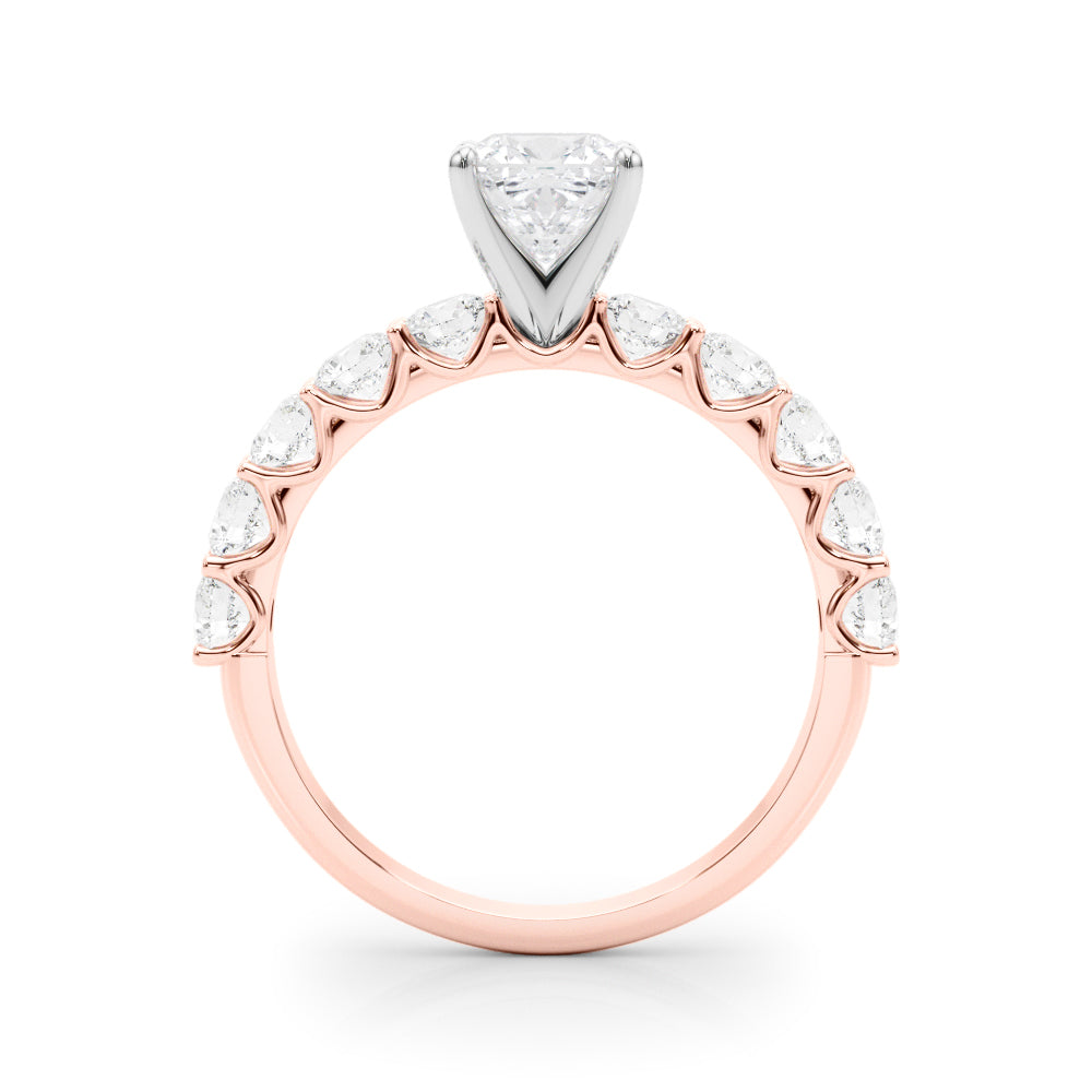 Vintage-Inspired 10 Stone Remount Round Diamond Engagement Ring — 9K/18K Gold & Platinum
