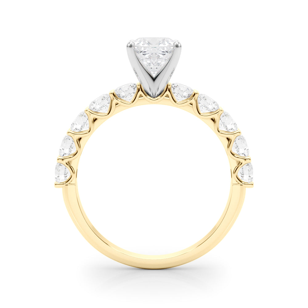 Vintage-Inspired 10 Stone Remount Round Diamond Engagement Ring — 9K/18K Gold & Platinum