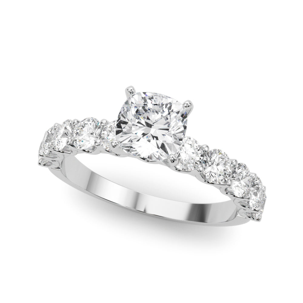 Vintage-Inspired 10 Stone Remount Round Diamond Engagement Ring — 9K/18K Gold & Platinum