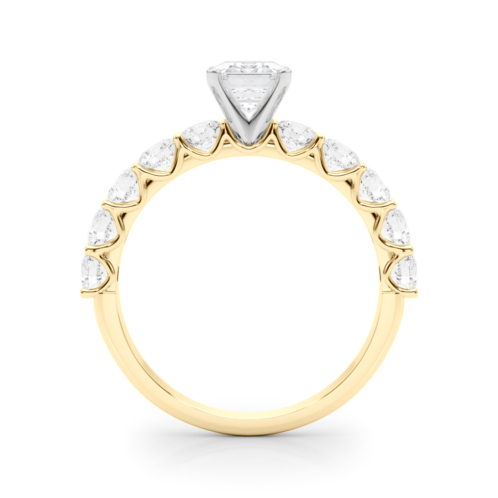 Vintage-Inspired 10 Stone Remount Round Diamond Engagement Ring — 9K/18K Gold & Platinum