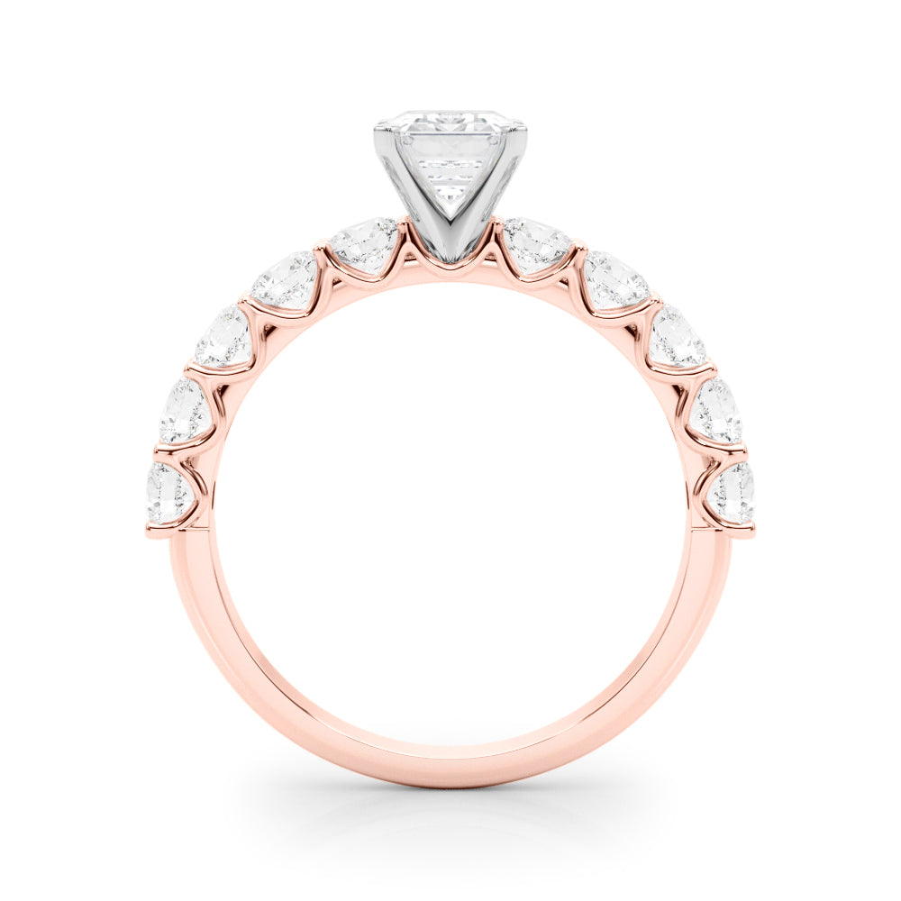 Vintage-Inspired 10 Stone Remount Round Diamond Engagement Ring — 9K/18K Gold & Platinum