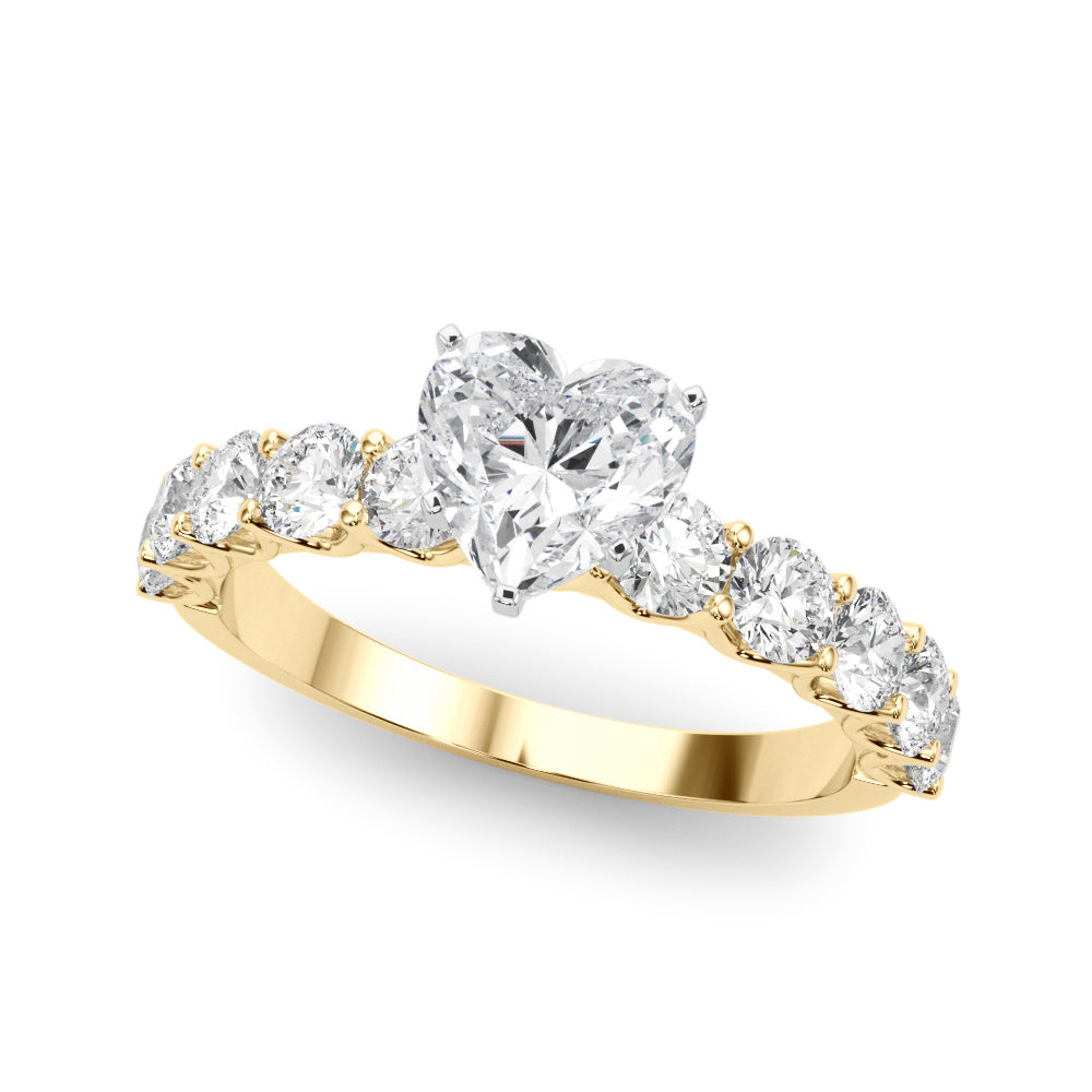 Vintage-Inspired 10 Stone Remount Round Diamond Engagement Ring — 9K/18K Gold & Platinum