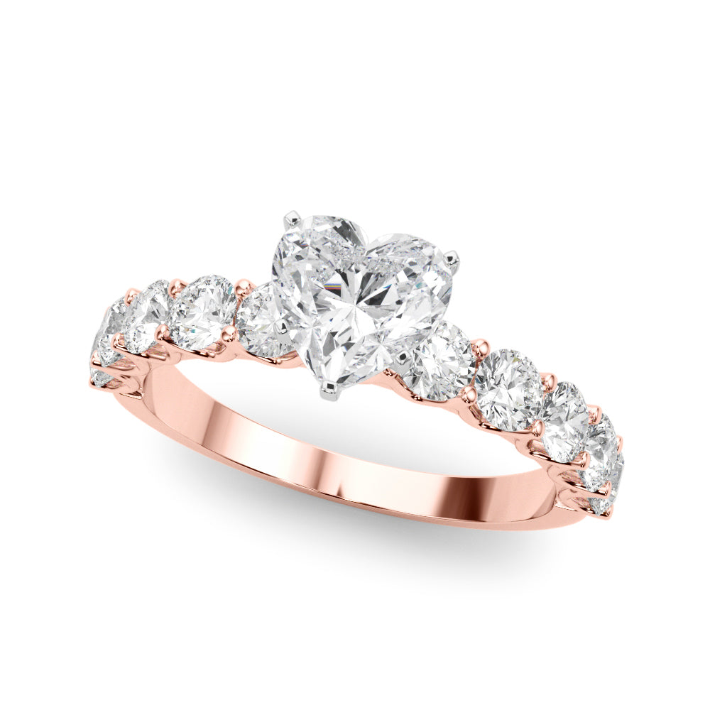 Vintage-Inspired 10 Stone Remount Round Diamond Engagement Ring — 9K/18K Gold & Platinum