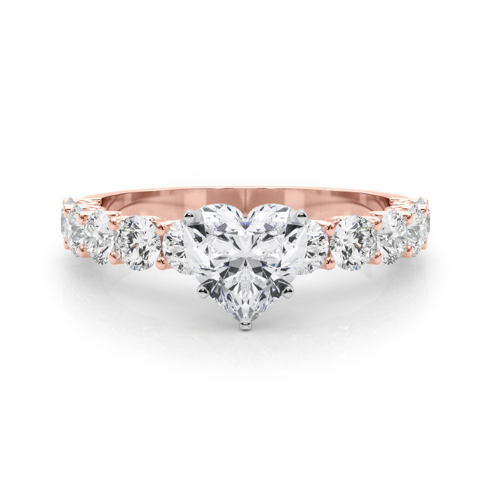 Vintage-Inspired 10 Stone Remount Round Diamond Engagement Ring — 9K/18K Gold & Platinum