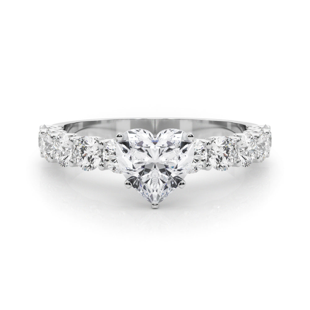 Vintage-Inspired 10 Stone Remount Round Diamond Engagement Ring — 9K/18K Gold & Platinum