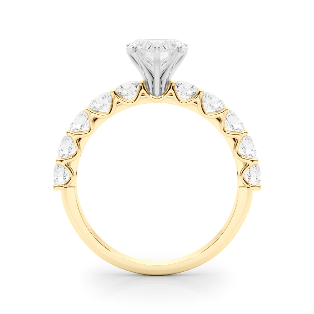Vintage-Inspired 10 Stone Remount Round Diamond Engagement Ring — 9K/18K Gold & Platinum
