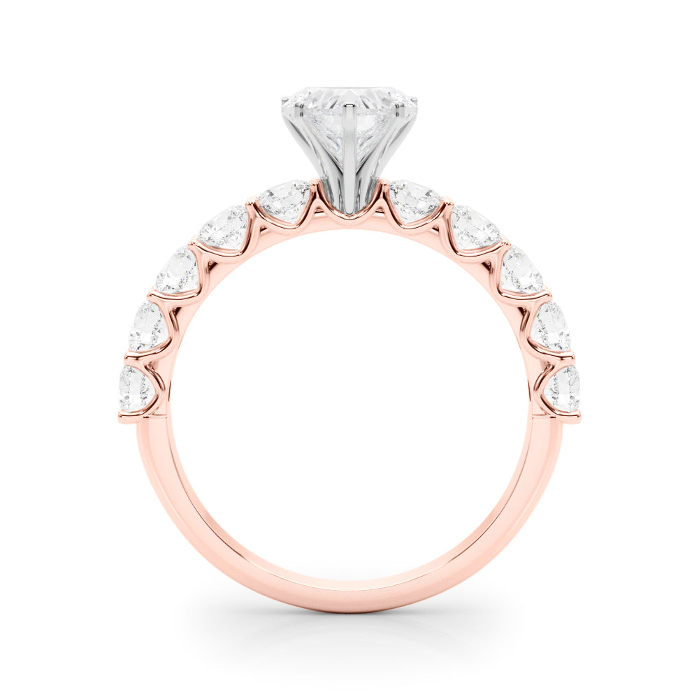 Vintage-Inspired 10 Stone Remount Round Diamond Engagement Ring — 9K/18K Gold & Platinum