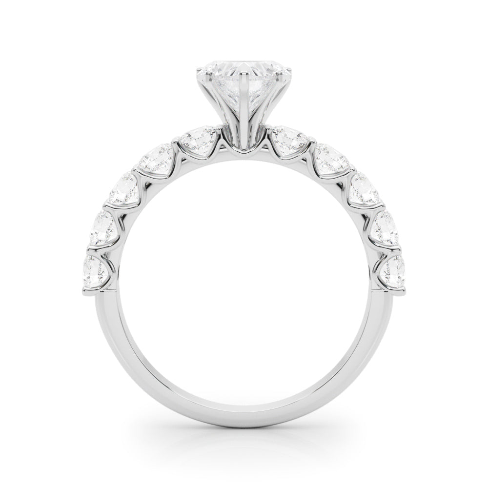 Vintage-Inspired 10 Stone Remount Round Diamond Engagement Ring — 9K/18K Gold & Platinum