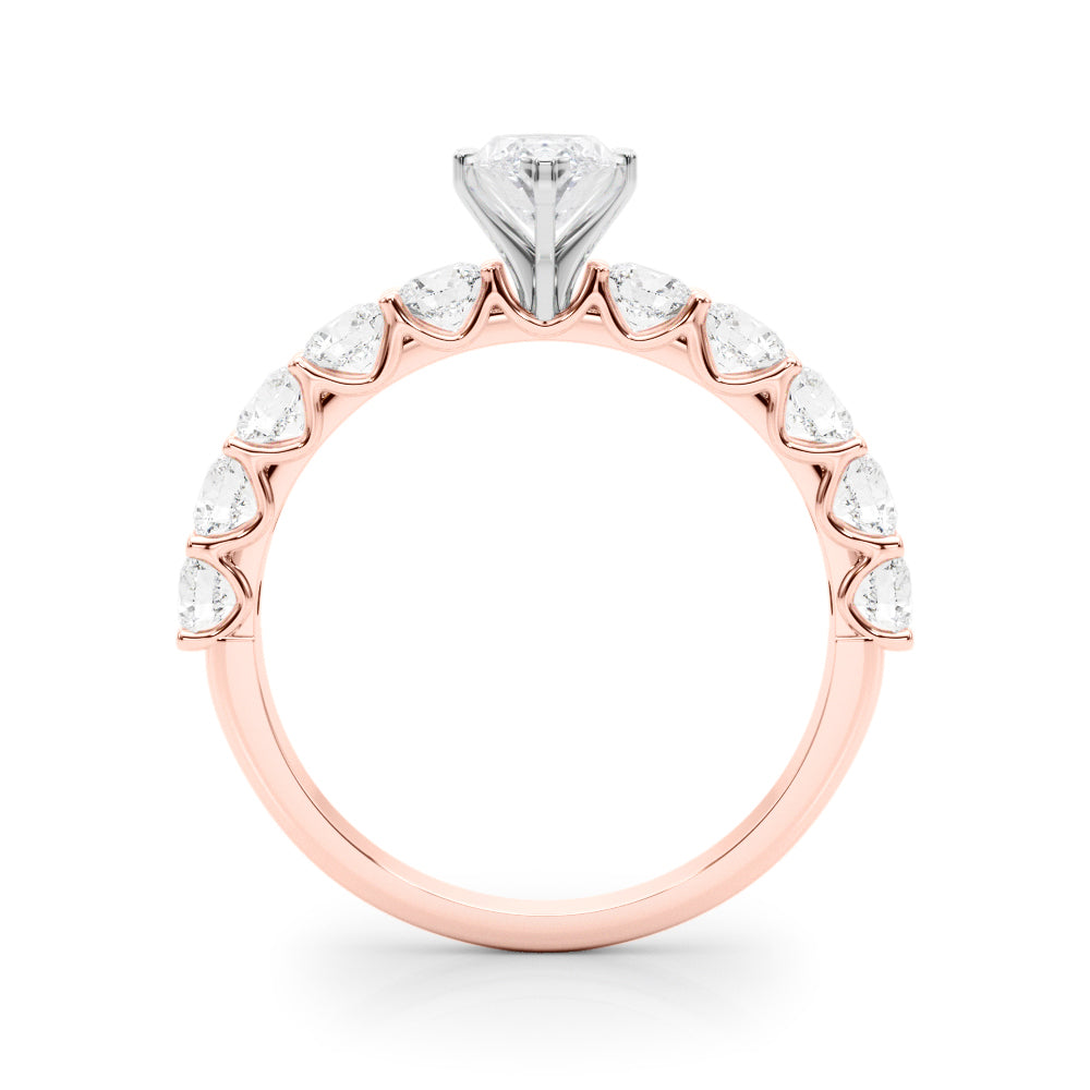 Vintage-Inspired 10 Stone Remount Round Diamond Engagement Ring — 9K/18K Gold & Platinum