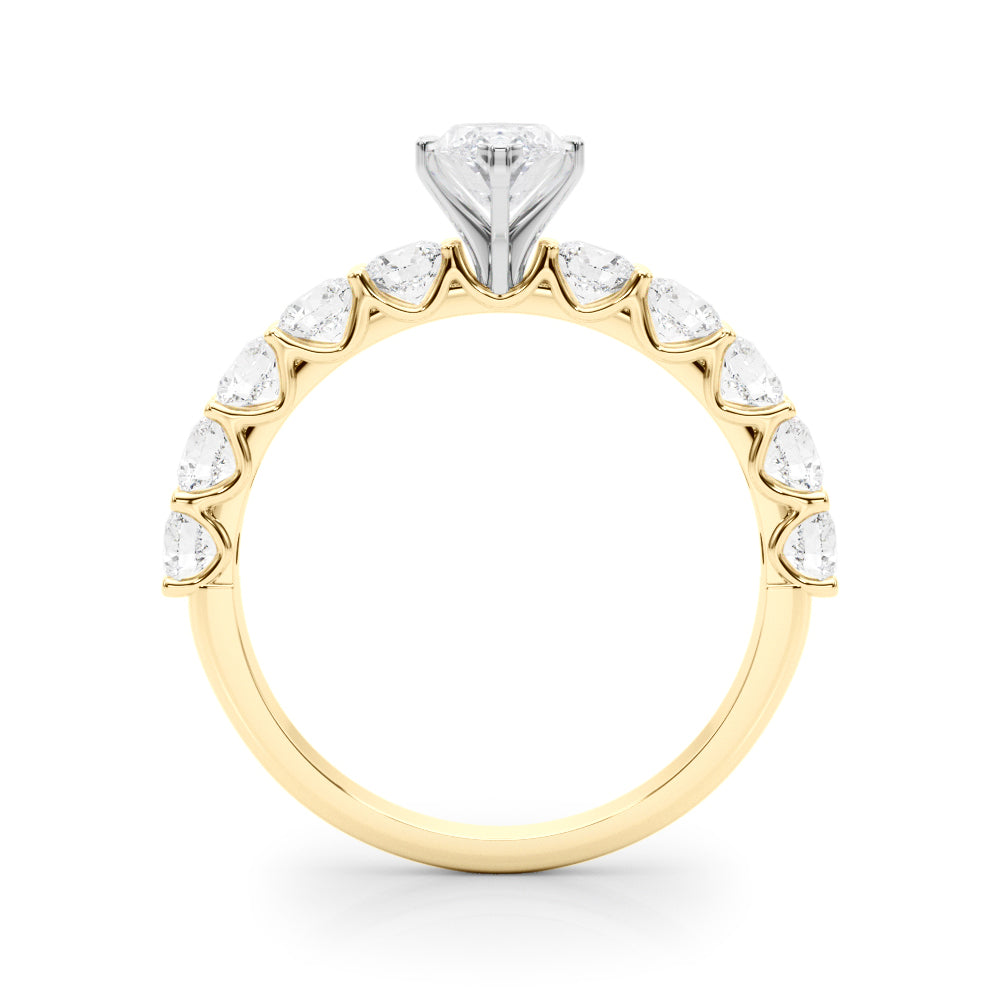 Vintage-Inspired 10 Stone Remount Round Diamond Engagement Ring — 9K/18K Gold & Platinum