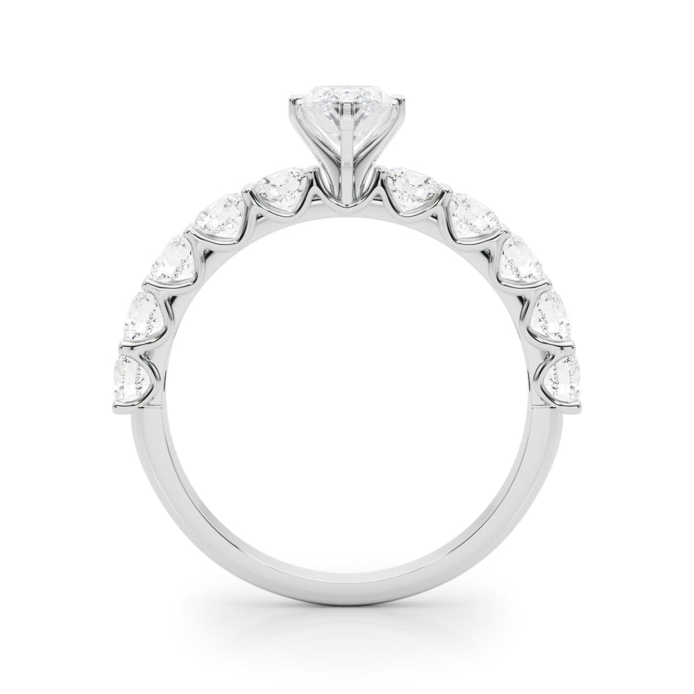 Vintage-Inspired 10 Stone Remount Round Diamond Engagement Ring — 9K/18K Gold & Platinum