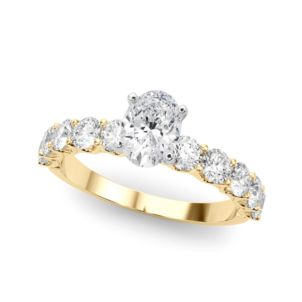 Vintage-Inspired 10 Stone Remount Round Diamond Engagement Ring — 9K/18K Gold & Platinum