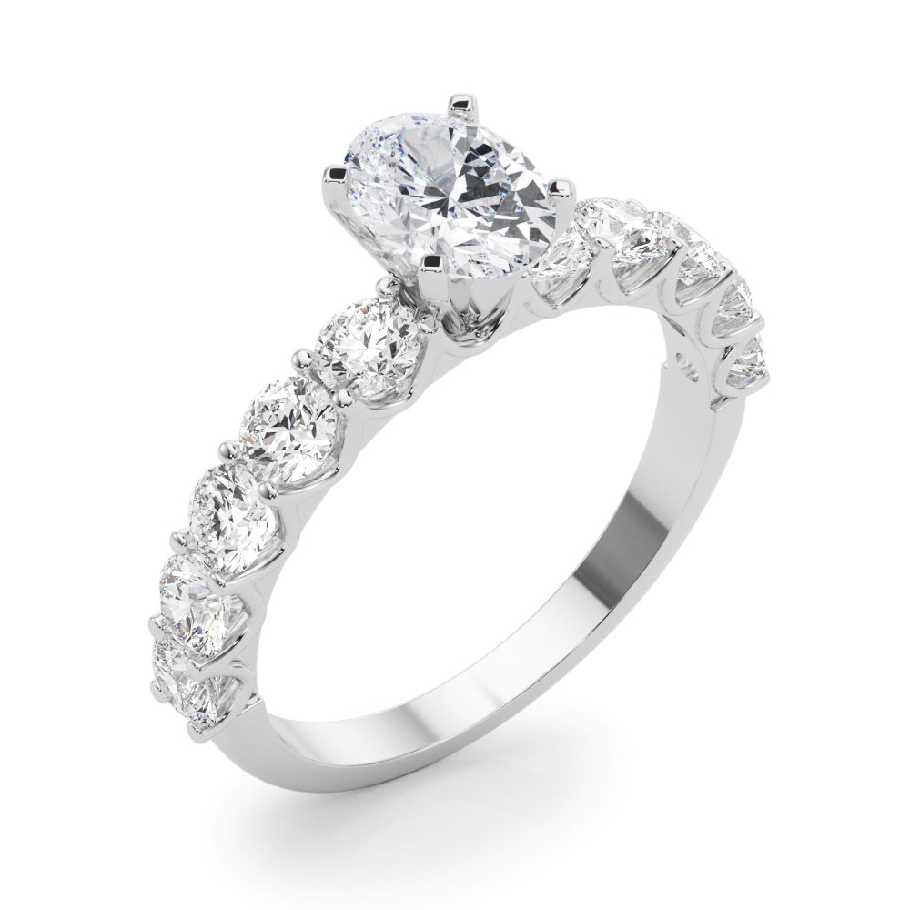 Vintage-Inspired 10 Stone Remount Round Diamond Engagement Ring — 9K/18K Gold & Platinum