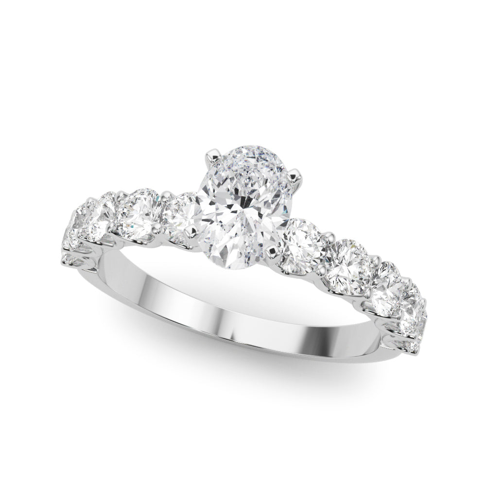 Vintage-Inspired 10 Stone Remount Round Diamond Engagement Ring — 9K/18K Gold & Platinum
