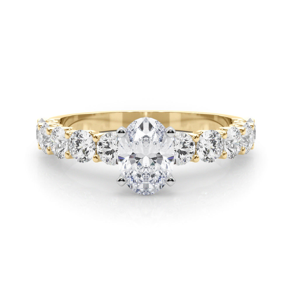 Vintage-Inspired 10 Stone Remount Round Diamond Engagement Ring — 9K/18K Gold & Platinum