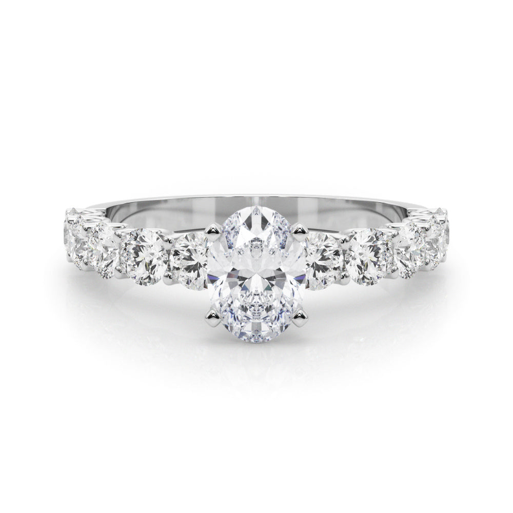 Vintage-Inspired 10 Stone Remount Round Diamond Engagement Ring — 9K/18K Gold & Platinum