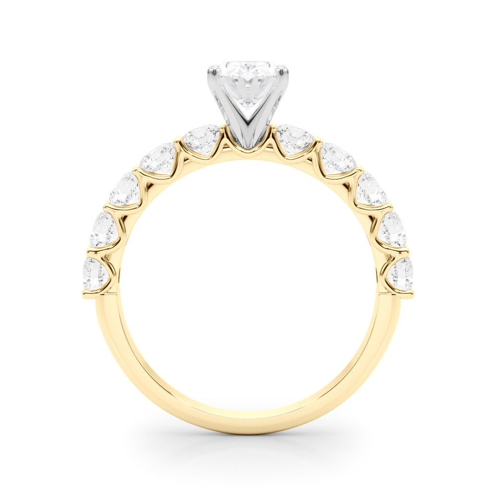 Vintage-Inspired 10 Stone Remount Round Diamond Engagement Ring — 9K/18K Gold & Platinum