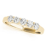 5-Stone Shared-Prong Half Eternity Ring in Gold & Platinum