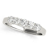 5-Stone Shared-Prong Half Eternity Ring in Gold & Platinum