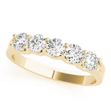 5-Stone Shared Prong Diamond Half Eternity Ring in Gold & Platinum