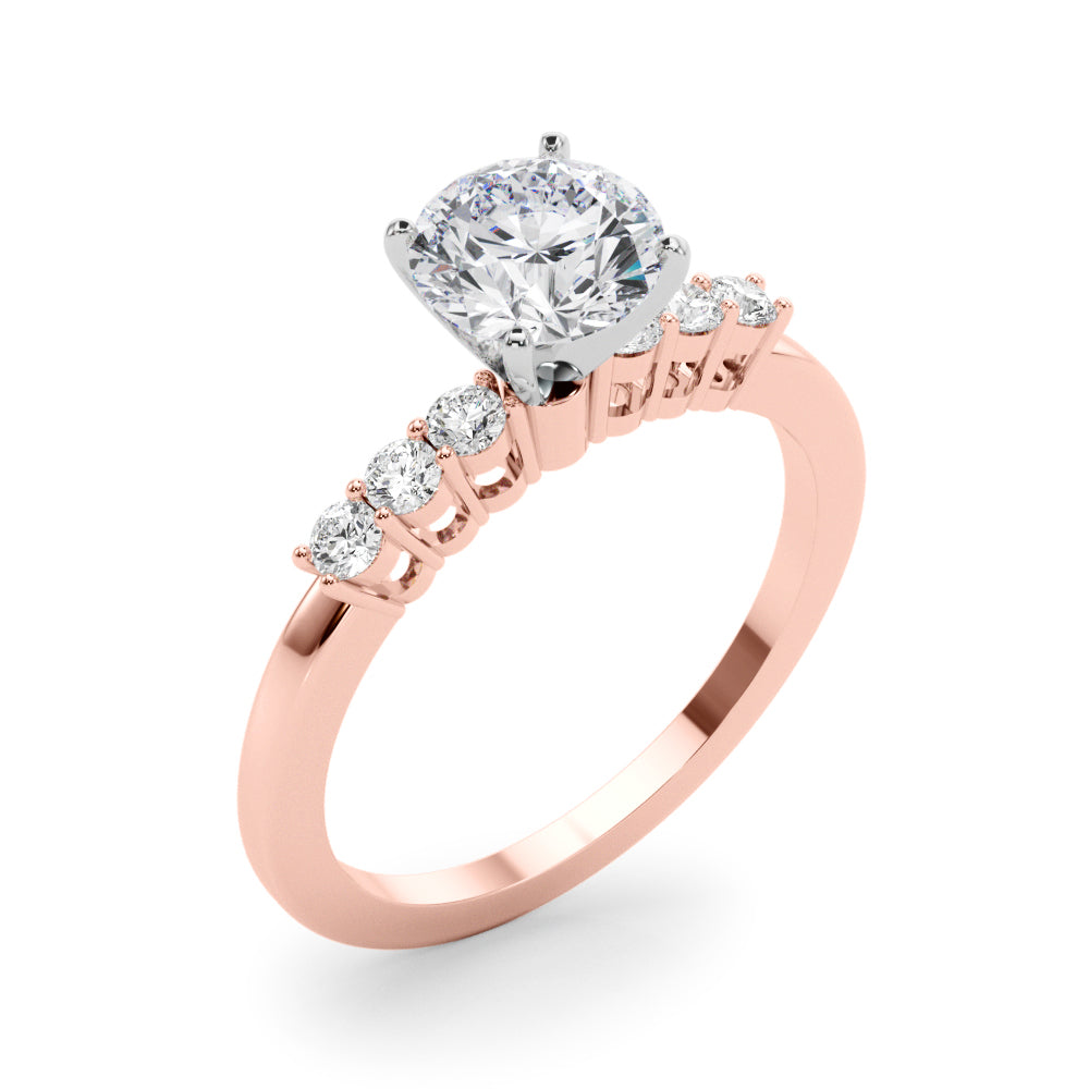 Elegant 6 Stone Remount Round Diamond Engagement Ring — 9K/18K Gold & Platinum