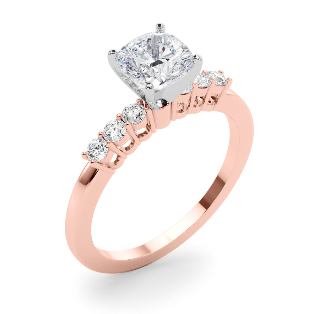 Elegant 6 Stone Remount Round Diamond Engagement Ring — 9K/18K Gold & Platinum