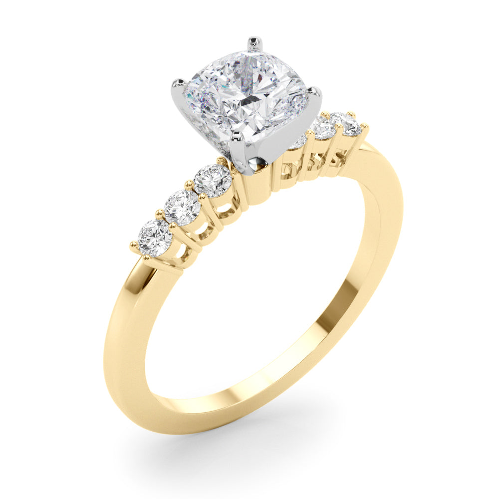 Elegant 6 Stone Remount Round Diamond Engagement Ring — 9K/18K Gold & Platinum