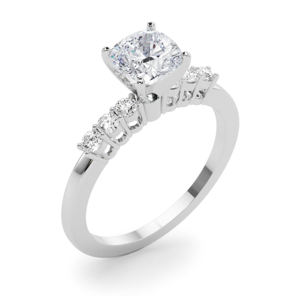 Elegant 6 Stone Remount Round Diamond Engagement Ring — 9K/18K Gold & Platinum
