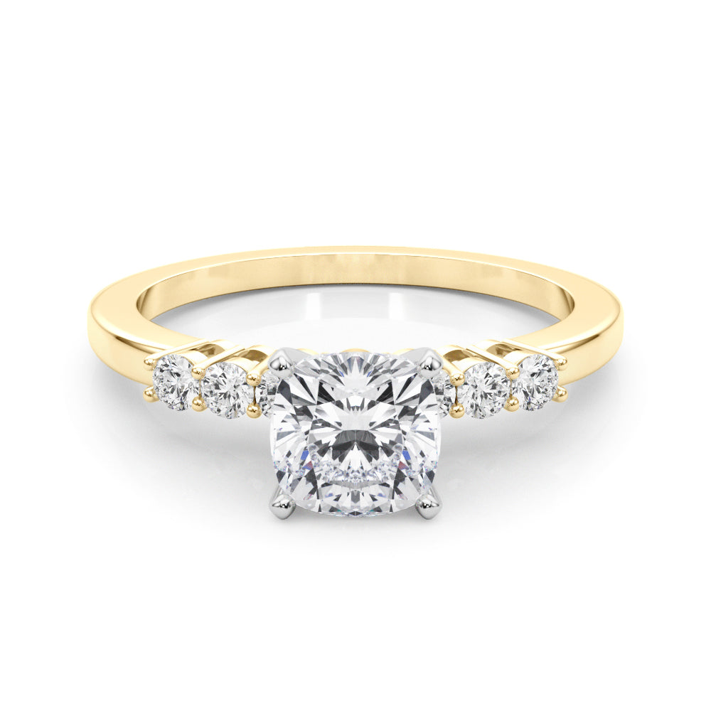 Elegant 6 Stone Remount Round Diamond Engagement Ring — 9K/18K Gold & Platinum