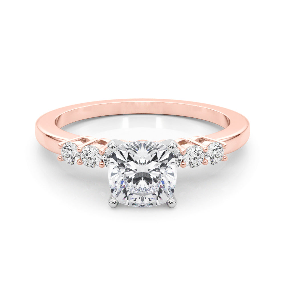 Elegant 6 Stone Remount Round Diamond Engagement Ring — 9K/18K Gold & Platinum