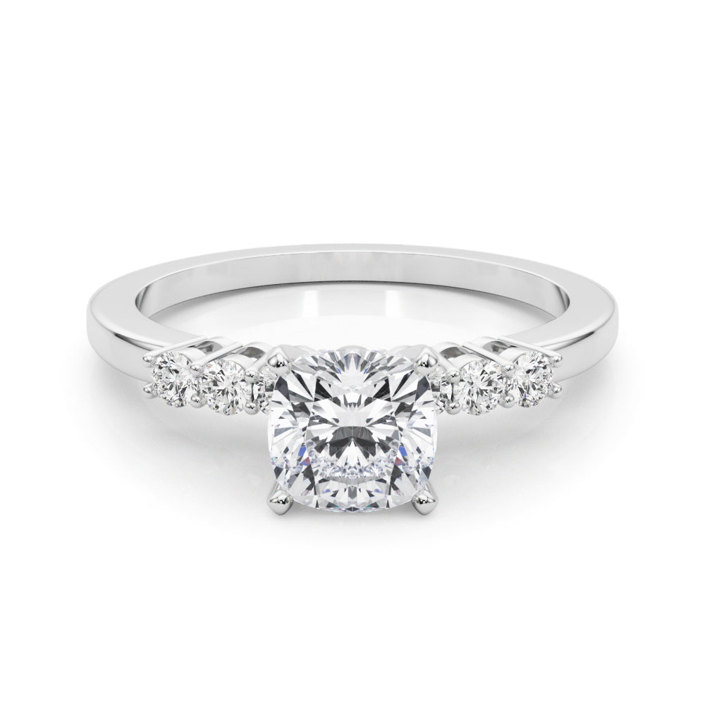 Elegant 6 Stone Remount Round Diamond Engagement Ring — 9K/18K Gold & Platinum