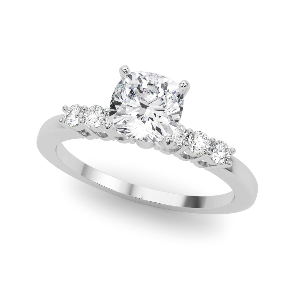 Elegant 6 Stone Remount Round Diamond Engagement Ring — 9K/18K Gold & Platinum