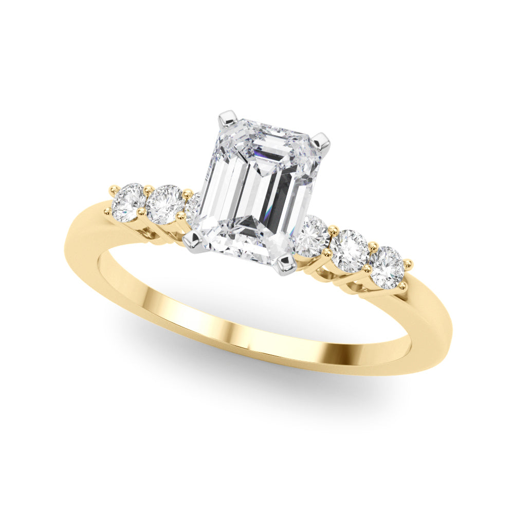 Elegant 6 Stone Remount Round Diamond Engagement Ring — 9K/18K Gold & Platinum