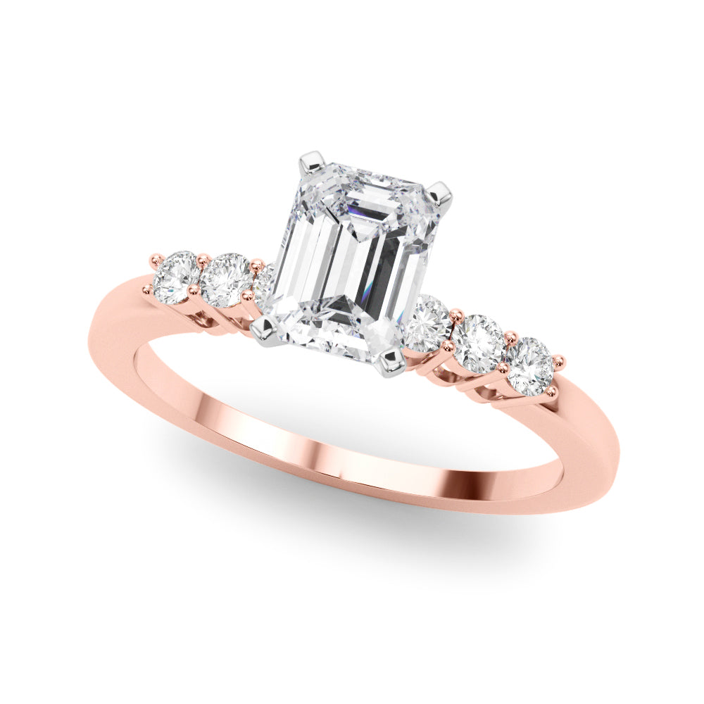 Elegant 6 Stone Remount Round Diamond Engagement Ring — 9K/18K Gold & Platinum