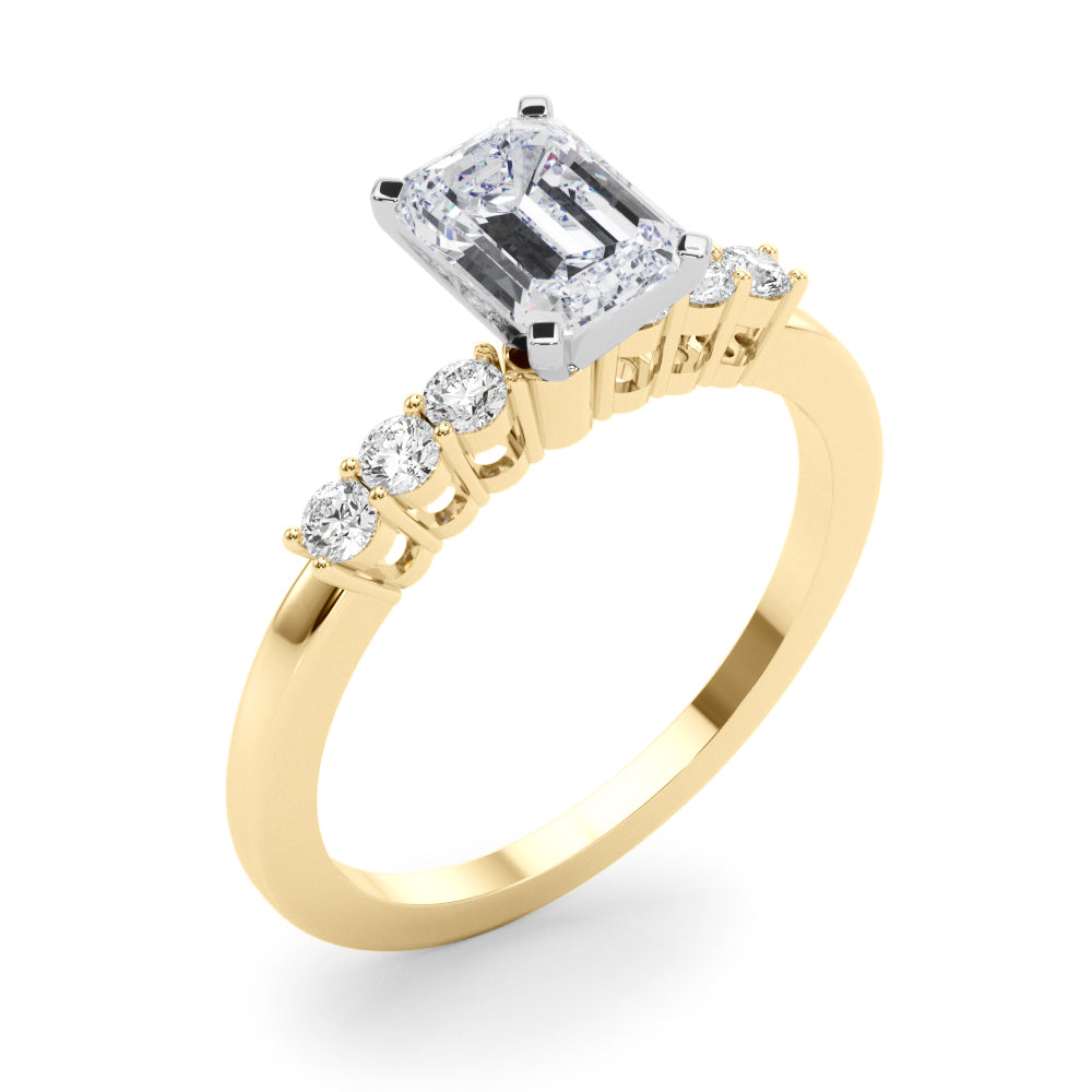 Elegant 6 Stone Remount Round Diamond Engagement Ring — 9K/18K Gold & Platinum