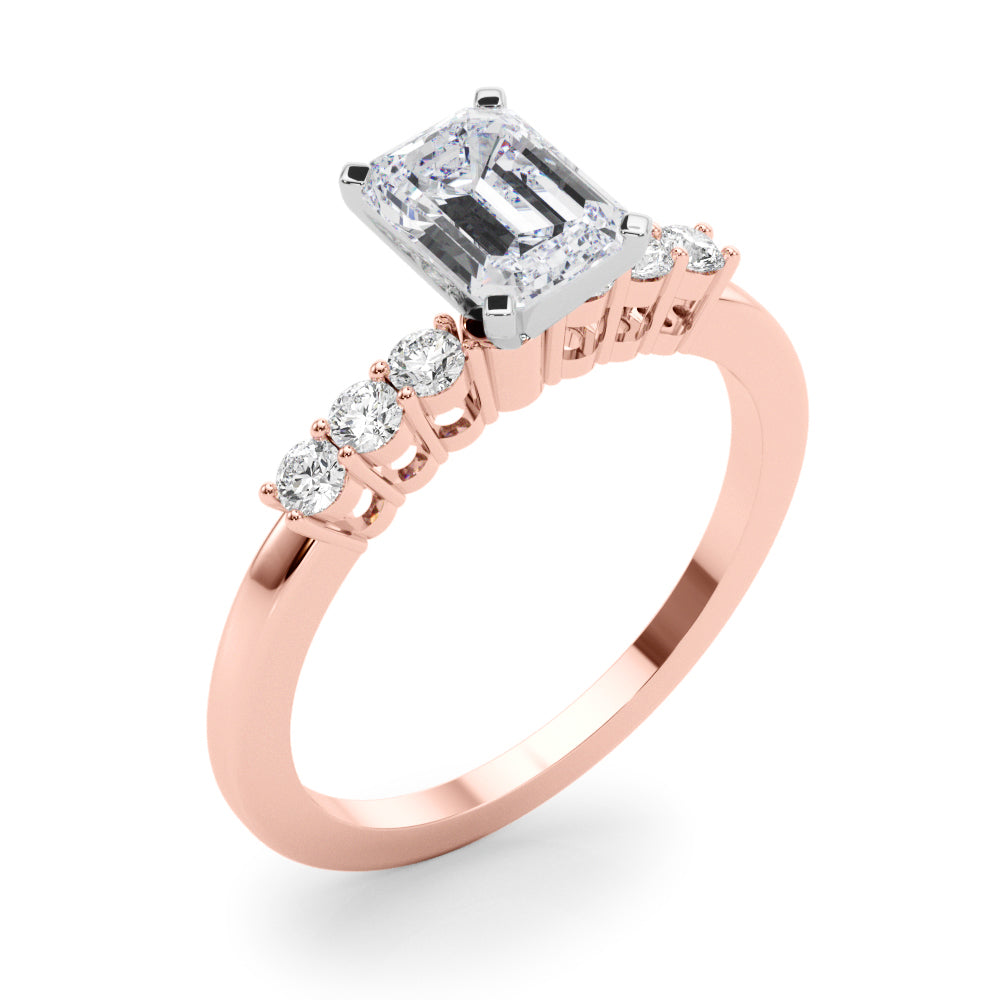 Elegant 6 Stone Remount Round Diamond Engagement Ring — 9K/18K Gold & Platinum
