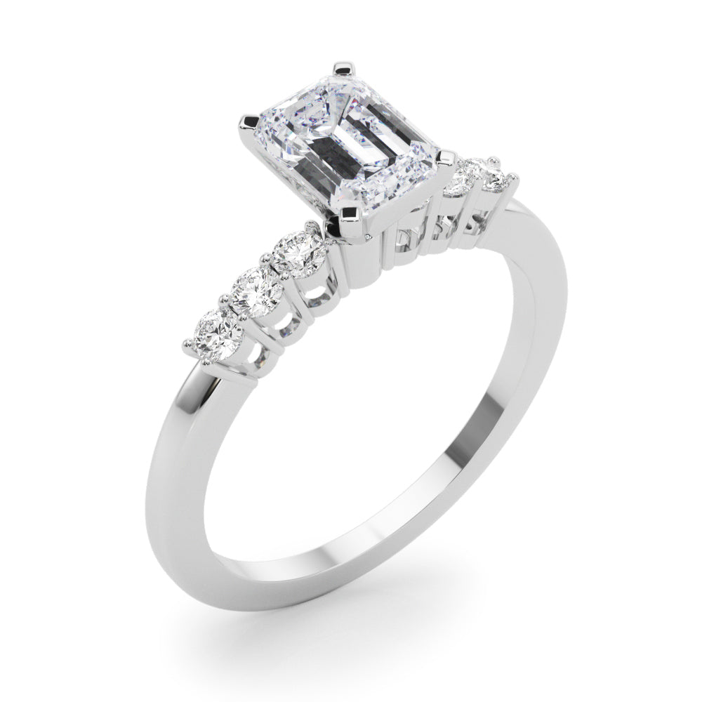 Elegant 6 Stone Remount Round Diamond Engagement Ring — 9K/18K Gold & Platinum