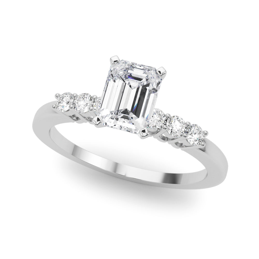 Elegant 6 Stone Remount Round Diamond Engagement Ring — 9K/18K Gold & Platinum