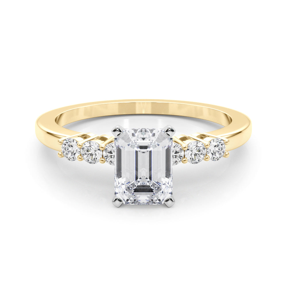 Elegant 6 Stone Remount Round Diamond Engagement Ring — 9K/18K Gold & Platinum